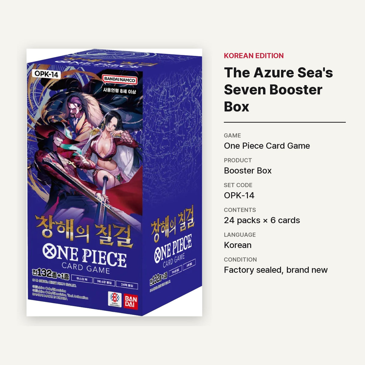 [OPK-14] One Piece TCG: The Azure Sea's Seven Booster Box (Korean) - specifications