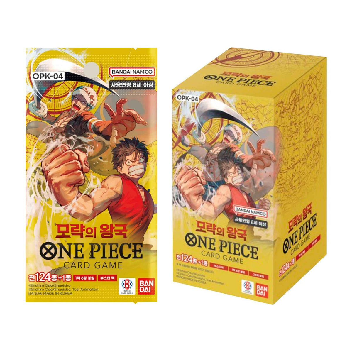 [OPK-04] One Piece TCG: Kingdom of Plots Booster Box (Korean) - box and pack