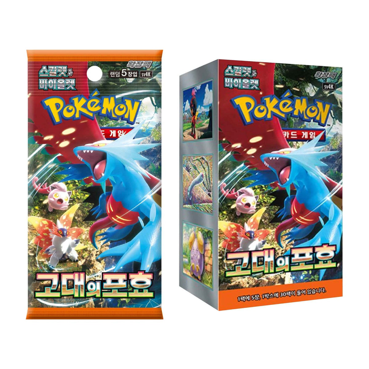 Pokémon TCG [Scarlet & Violet] Ancient Roar Booster Box (Korean, Sealed) - box and pack