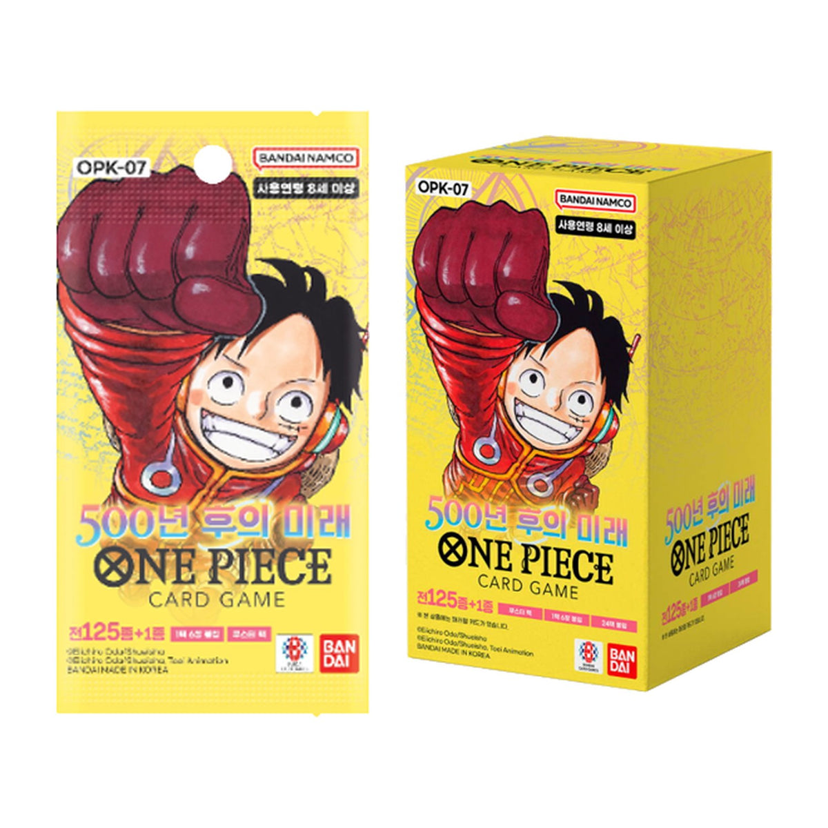 [OPK-07] One Piece TCG: 500 Years in the Future Booster Box (Korean) - box and pack