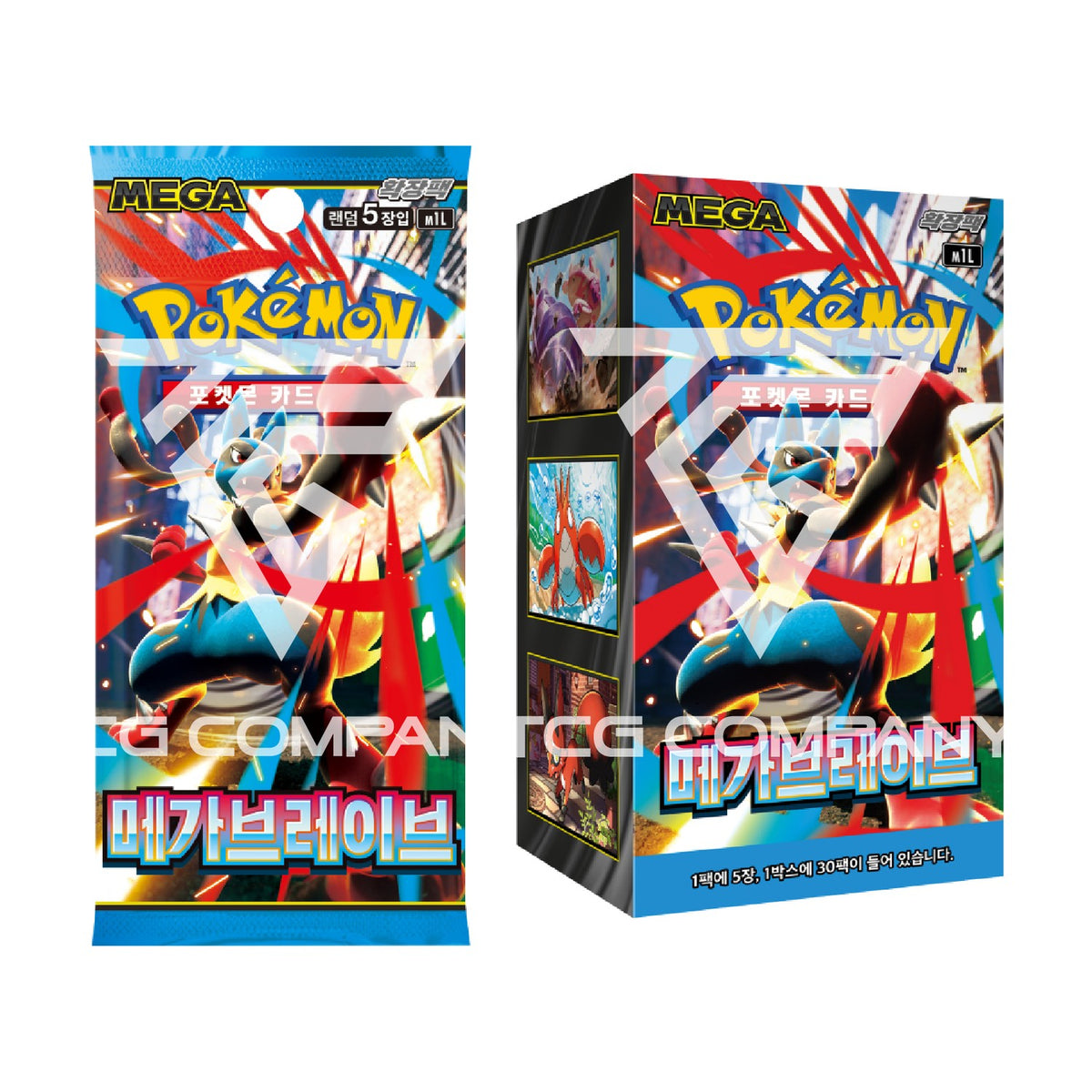 Pokémon TCG [MEGA] Mega Brave Booster Box (Korean, Sealed) - box and pack