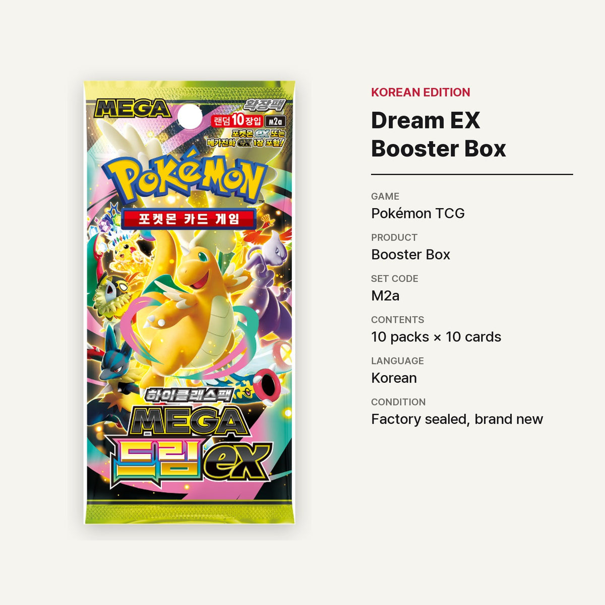 Pokémon TCG [MEGA] Dream EX Booster Box (Korean, Sealed) - specifications