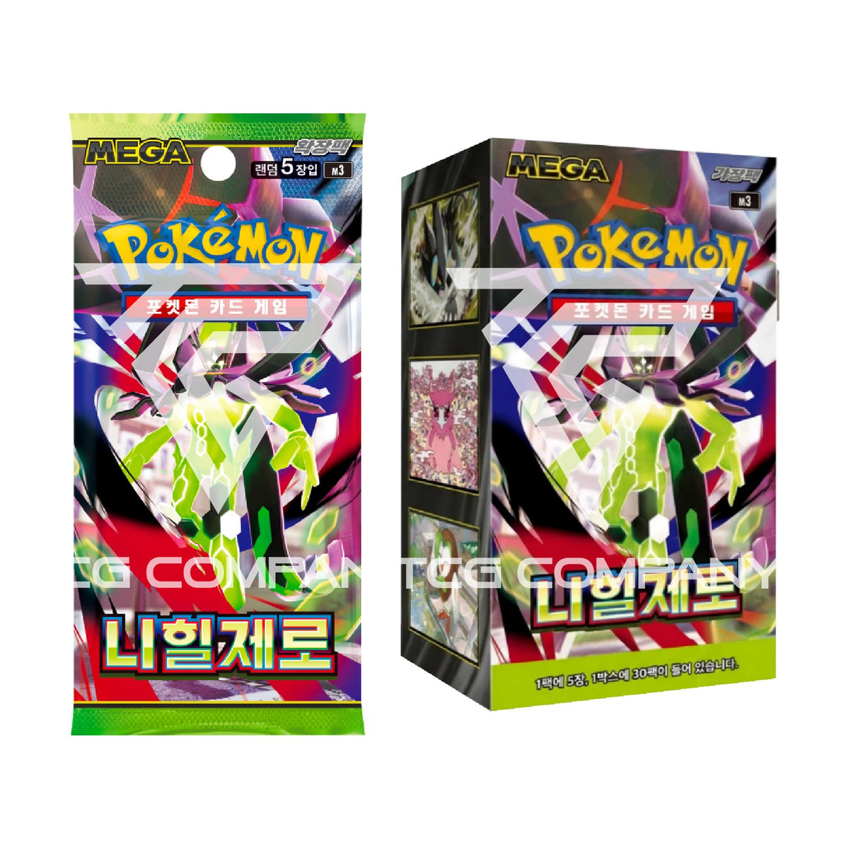 Pokémon TCG [MEGA] Munikis Nihil Zero Booster Box (Korean, Sealed) - box and pack
