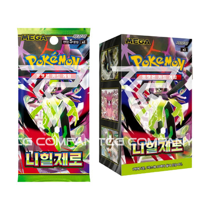 Pokémon TCG [MEGA] Munikis Nihil Zero Booster Box (Korean, Sealed) - box and pack